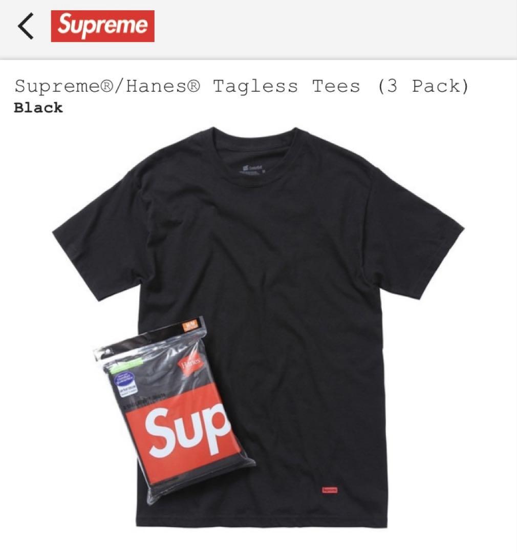 ステッカー付き白黒2枚supreme ヘインズ Tシャツ 新品未使用 サイズS