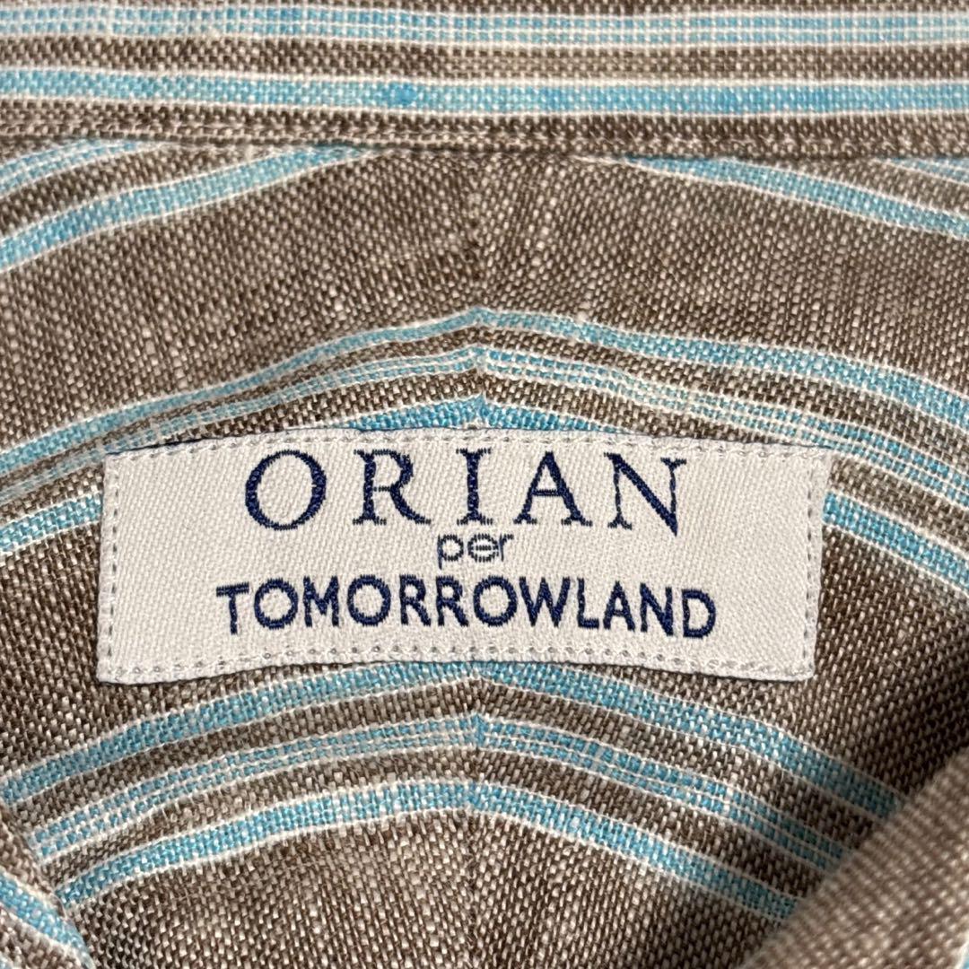 トゥモローランド orian リネン　ストライプ　長袖シャツ　S