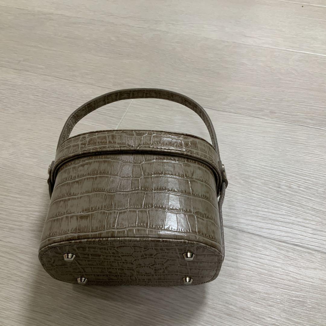 極美品 デイジーリン フォクシー バッグ クロコ型押し バニティ
