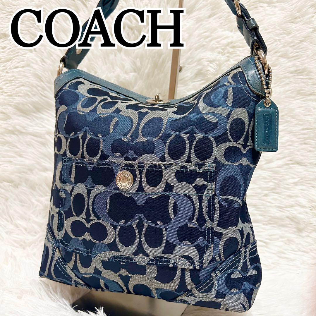 希少✨COACH コーチ ワンショルダーバッグ キャンバス レザー