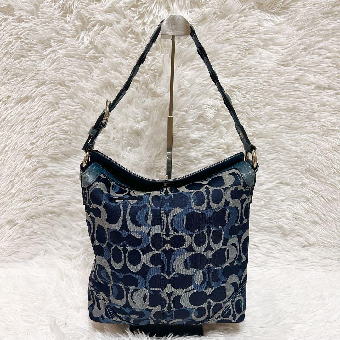 希少✨COACH コーチ ワンショルダーバッグ キャンバス レザー