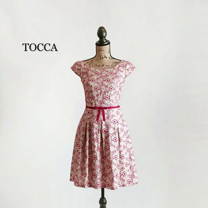 ホワイト系,XL(LL)【全商品オープニング価格 特別価格】 TOCCA NANDIA 免税店 TOCCA NANDIA かわいい ピンク トッカ XL 6 ナンディア ひざ丈ワンピース