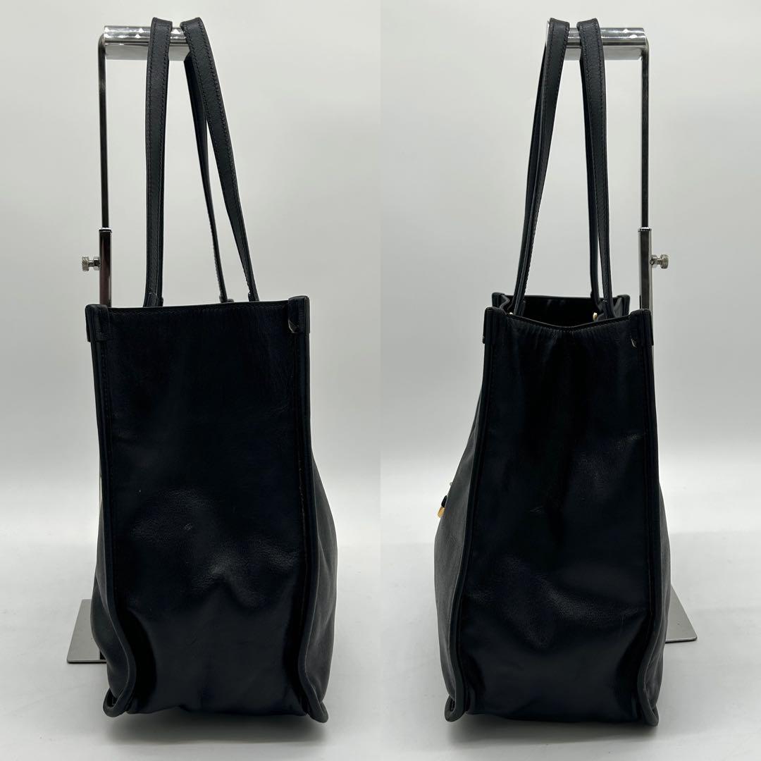 極美品 グッチ ホースビット 金具 レザー トートバッグ ハンドバッグ ブラック 良品】グッチ ホースビット 1955 トートバッグ レザー 黒 大容量