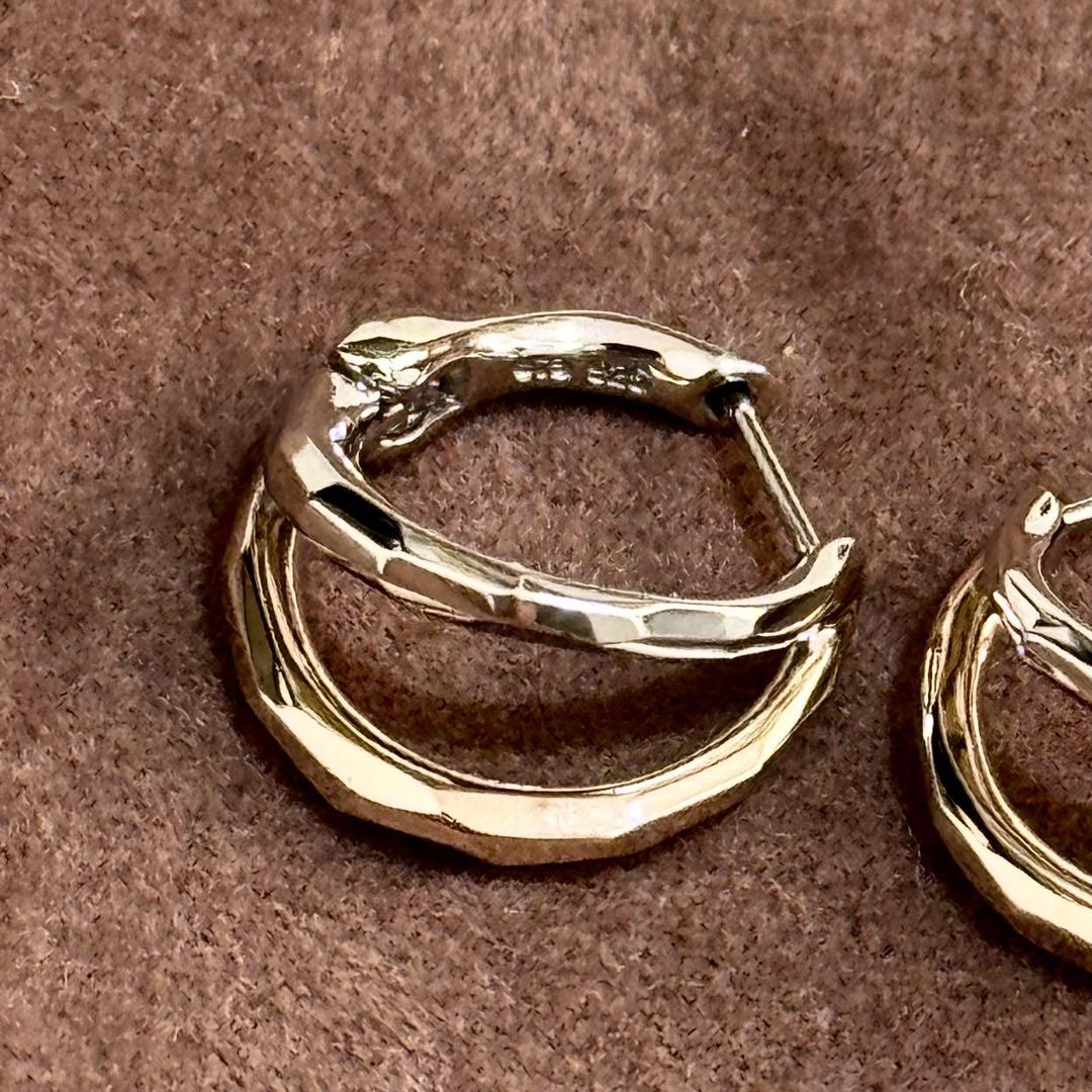 美品✨ete ダブルライン バイカラー ハグピアス MPG SV925 K18