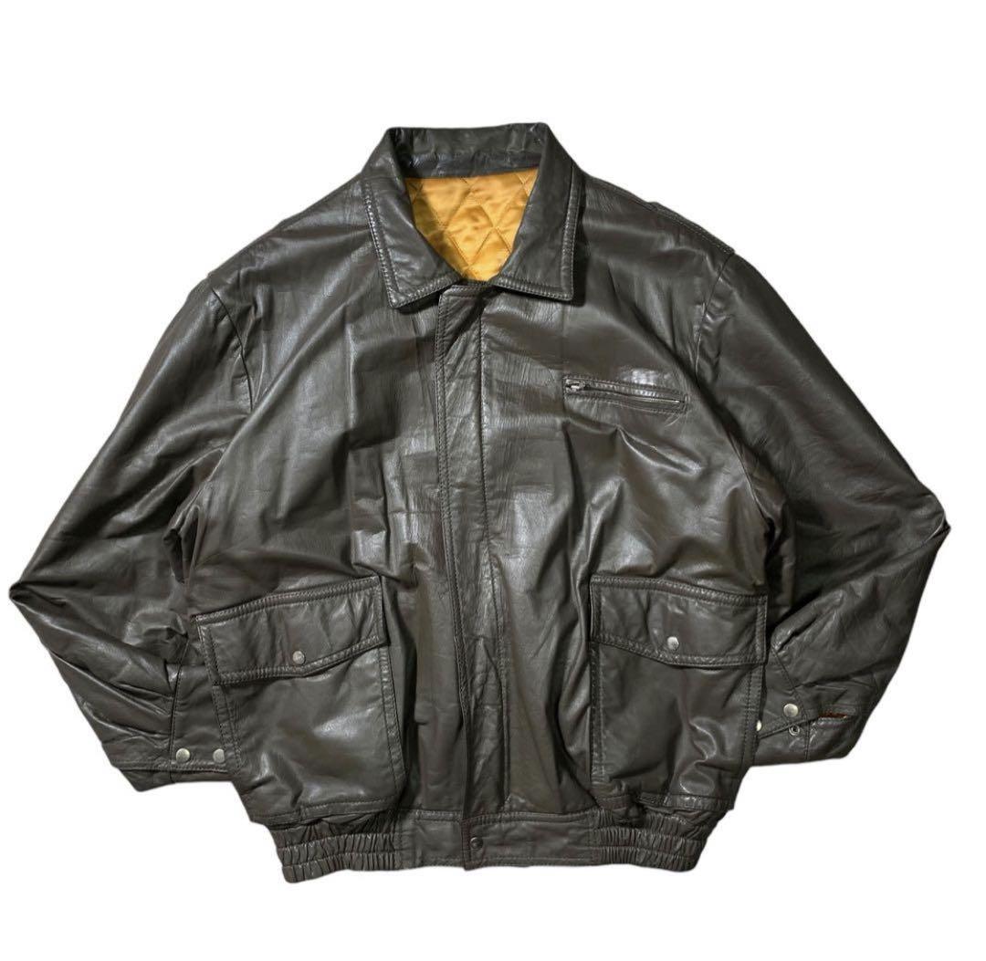 80s type A-2 real leather bomber Jacket
