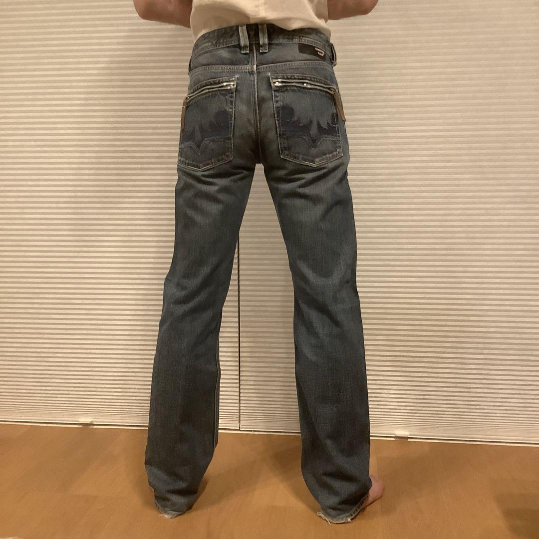DIESEL YARIK ブルーストレートカットデニムパンツw30L32
