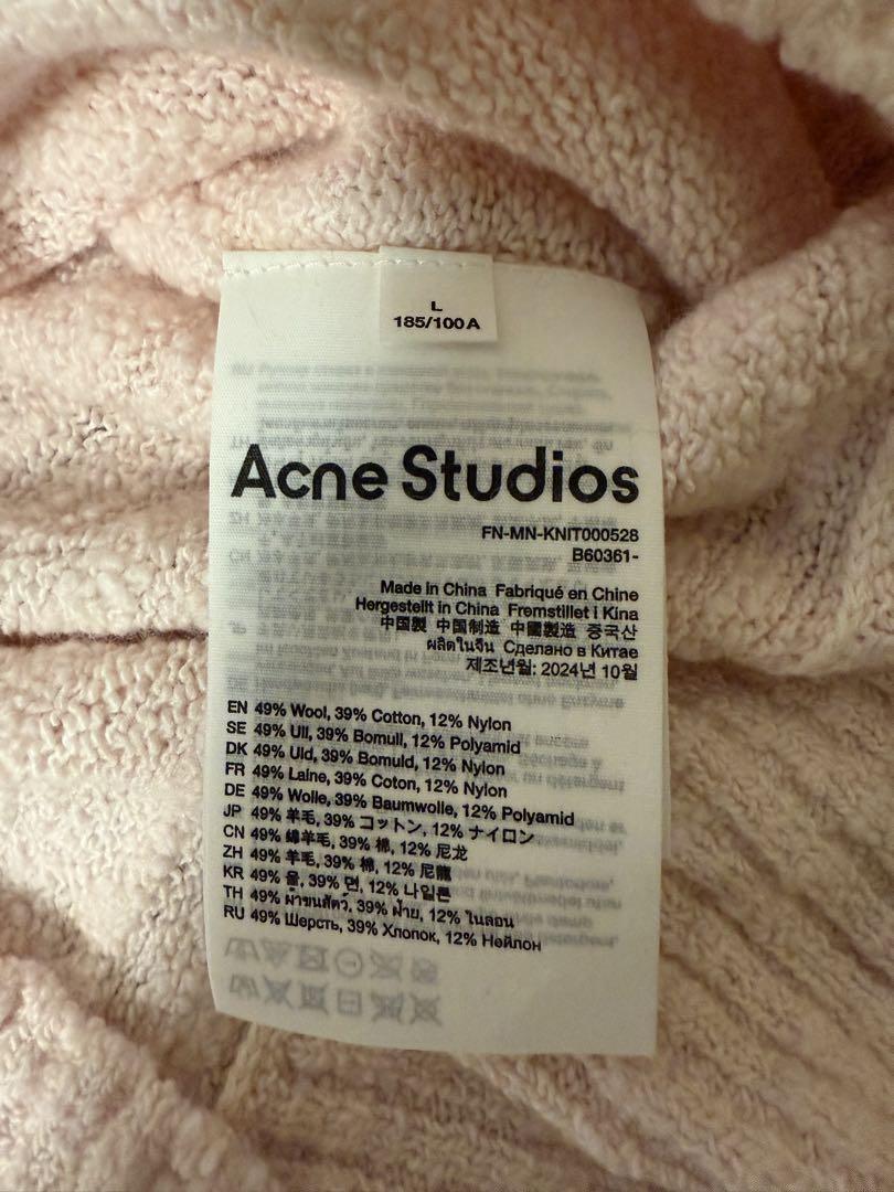 Acne studios ペールピンク　ニット　サイズL Acne studios ペールピンク ニット サイズL