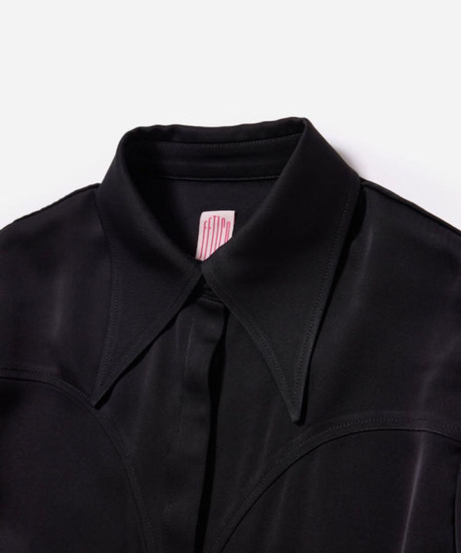 FETICO （フェティコ）/ SATIN SHIRT サテンシャツ 黒