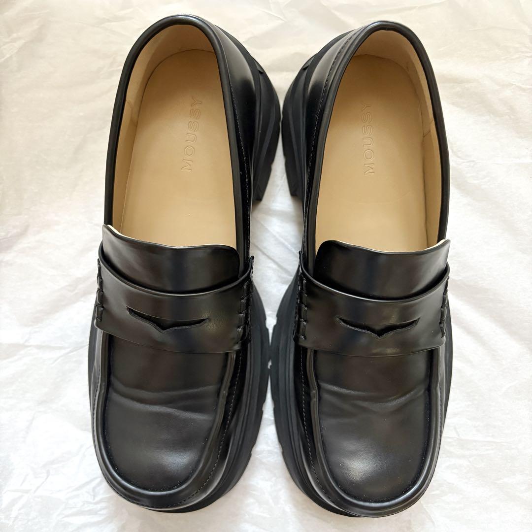 Moussy プラットフォーム　ローファー　黒　M