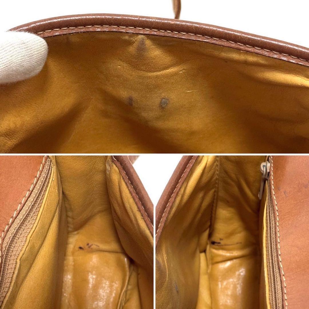 セリーヌ ショルダーバッグ ポシェット マカダム トリオンフ ブラウン レザー