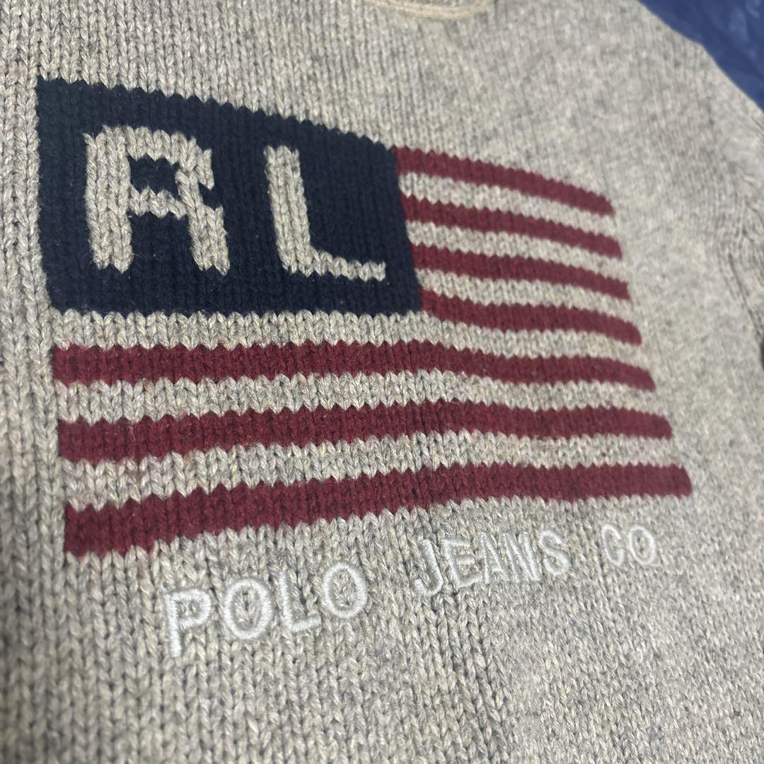 ヴィンテージ POLO JEANS ラルフローレン 星条旗 ニットセーター