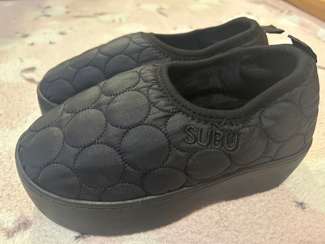 SUBU 厚底 ブラック プラットフォームスリッパ 00サイズ