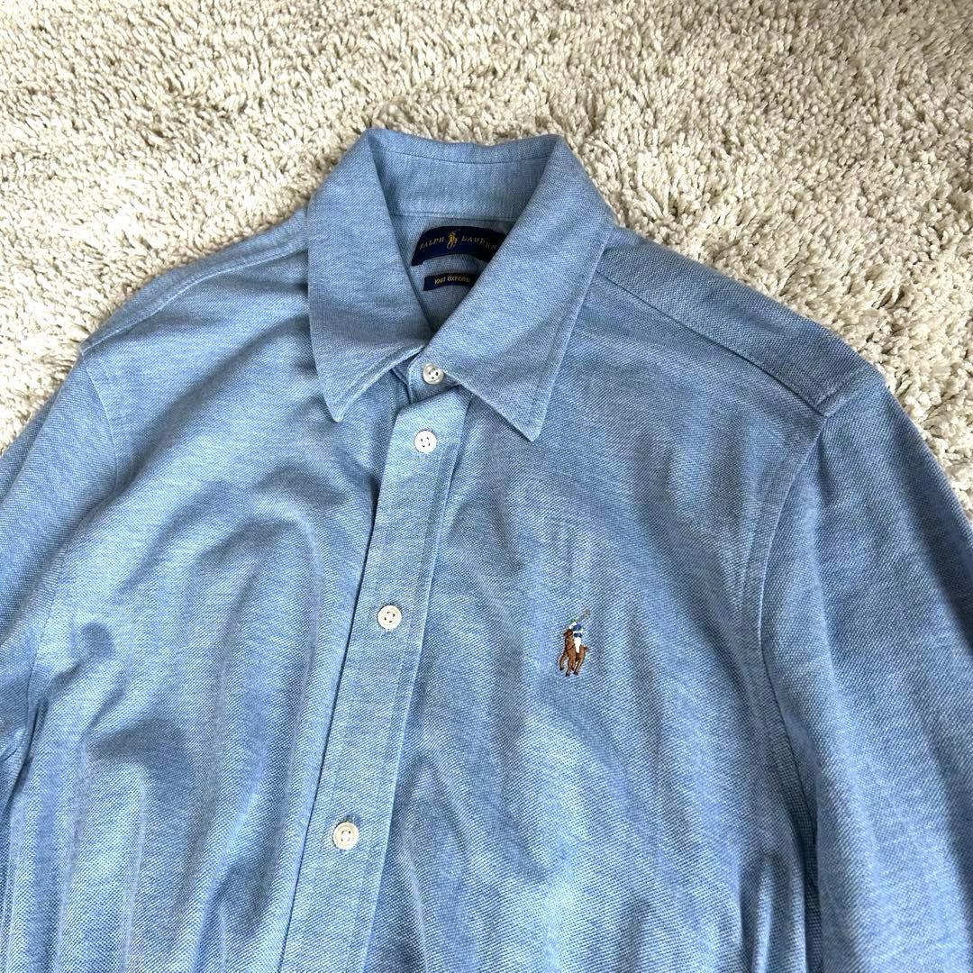美品 RALPH LAUREN シャツワンピースリボン ニット オックスフォード 美品 RALPH LAUREN シャツワンピースリボン ニット オックスフォード