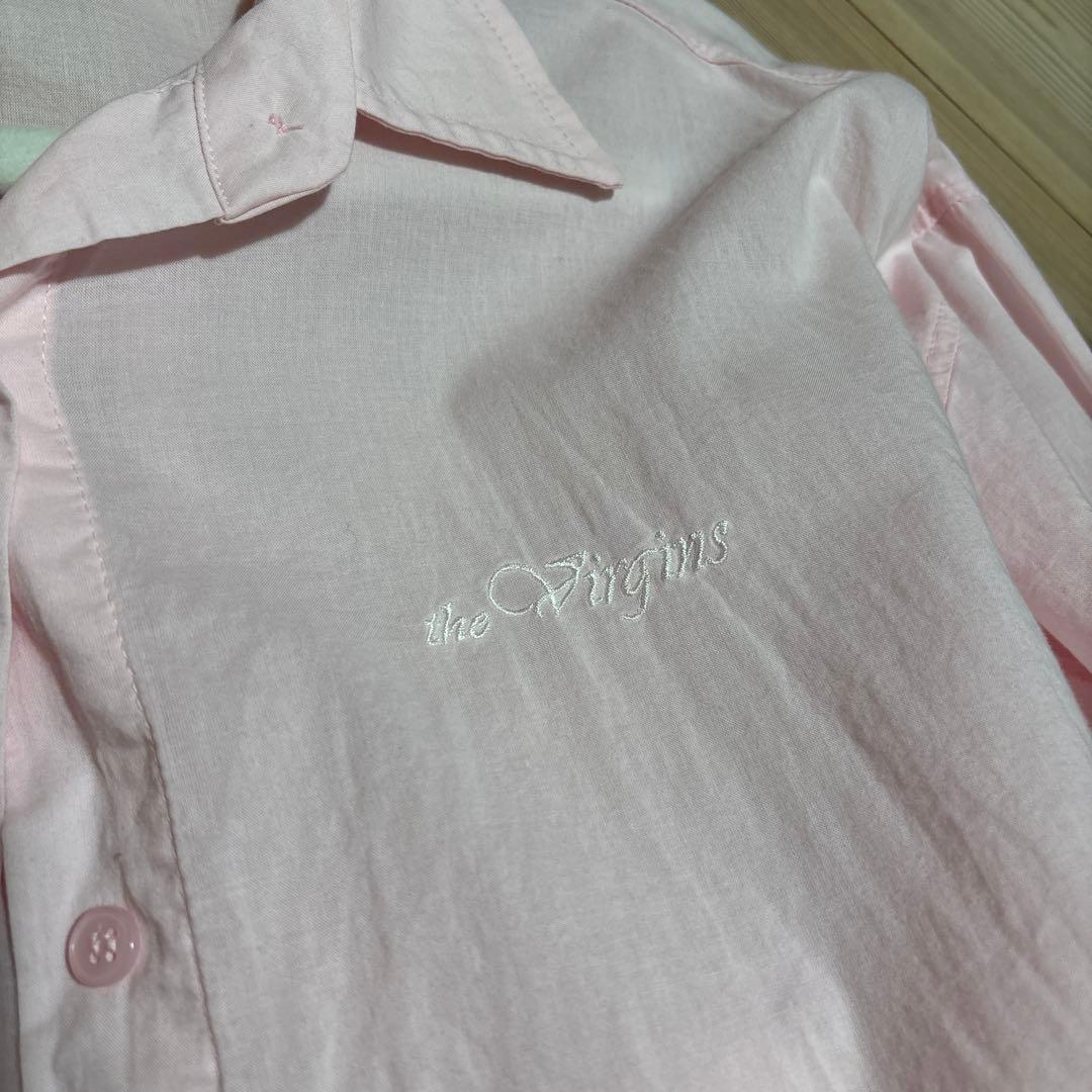 the virgins ピンク 長袖 シースルーシャツ SIZE