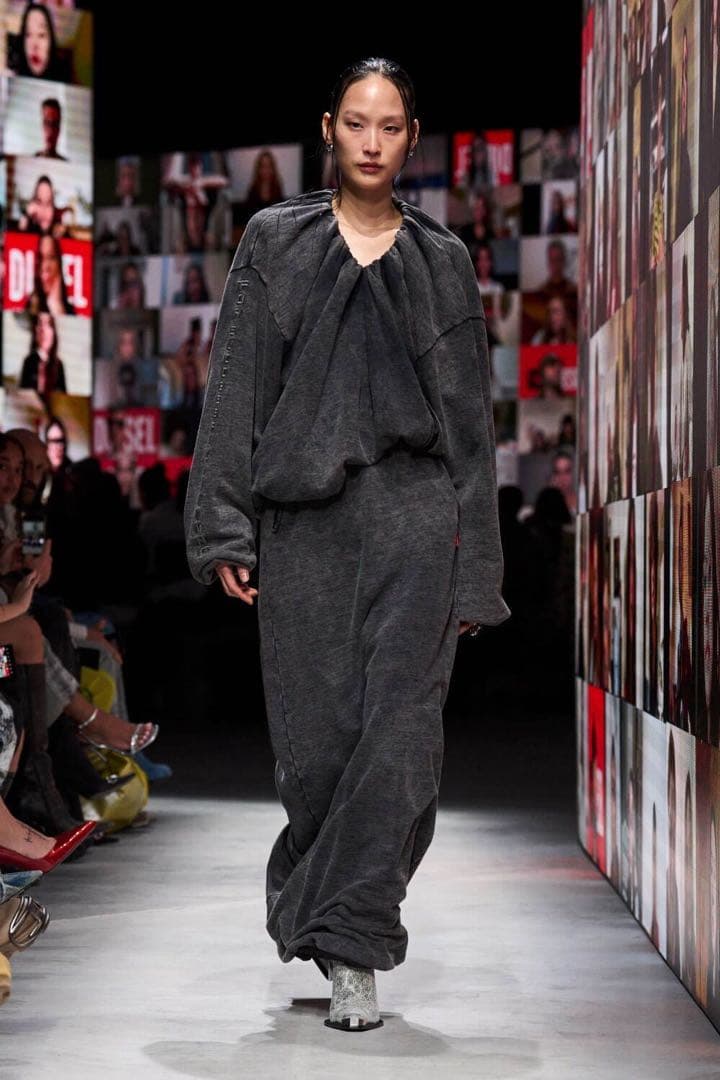 25SS Diesel グレー マキシスカート　スウェット　xs