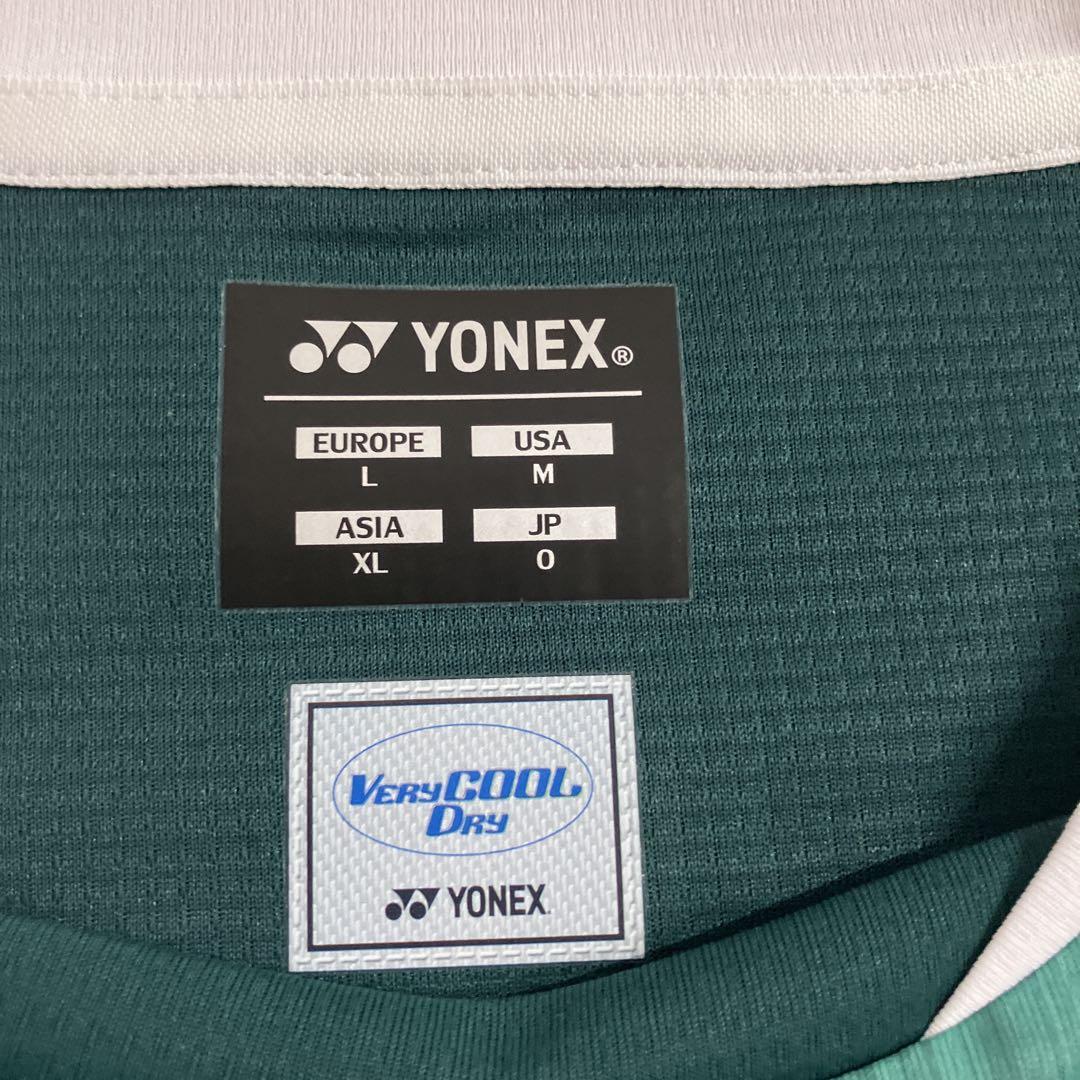 未使用　YONEX ヨネックス　ゲームシャツ　メンズ　ティールグリーン　O