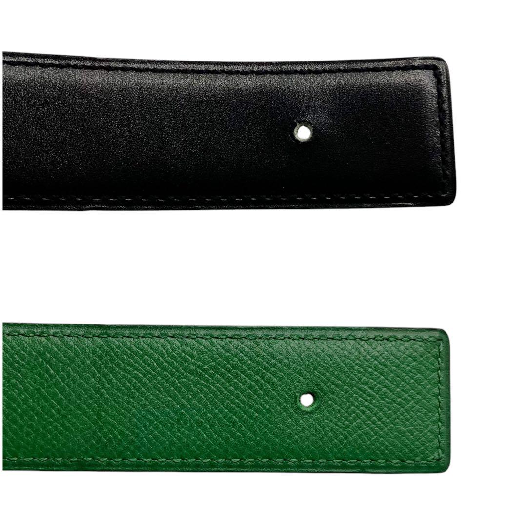 ⭐️良品⭐️ エルメス レザー ベルト 65 バックルなし グリーン