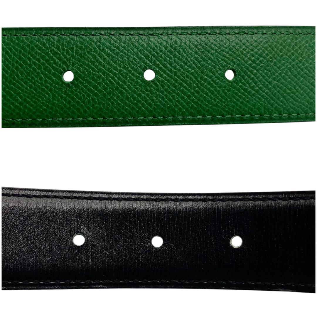 ⭐️良品⭐️ エルメス レザー ベルト 65 バックルなし グリーン