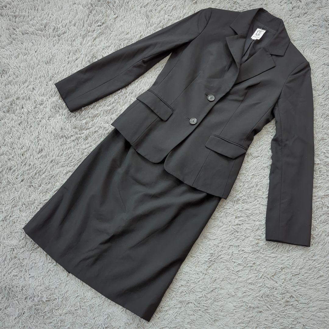 b1585.6 MICHEL KLEIN 黒 スーツ上下セット スカート
