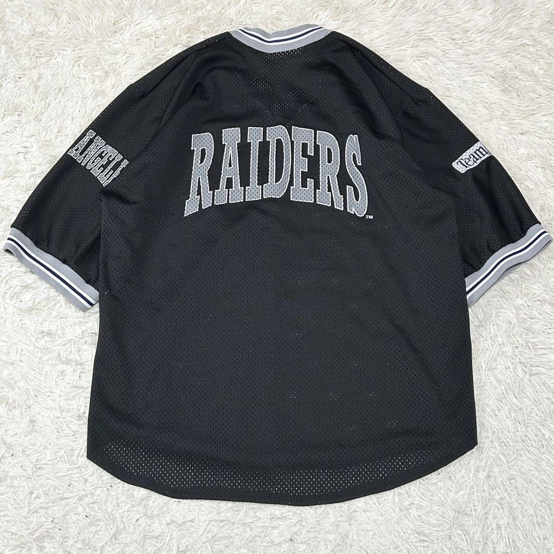 【タイムセール！】 メッシュ Raiders 希少 90s ゲームシャツ イングランド製 NFL 黒 シャツ