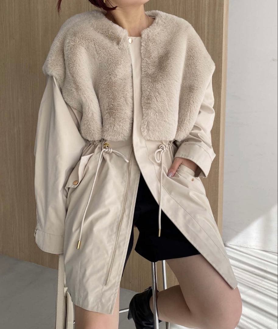 ファードッキングモッズコート カプリシュレマージュM・CAPRICIEUX LE'MAGE