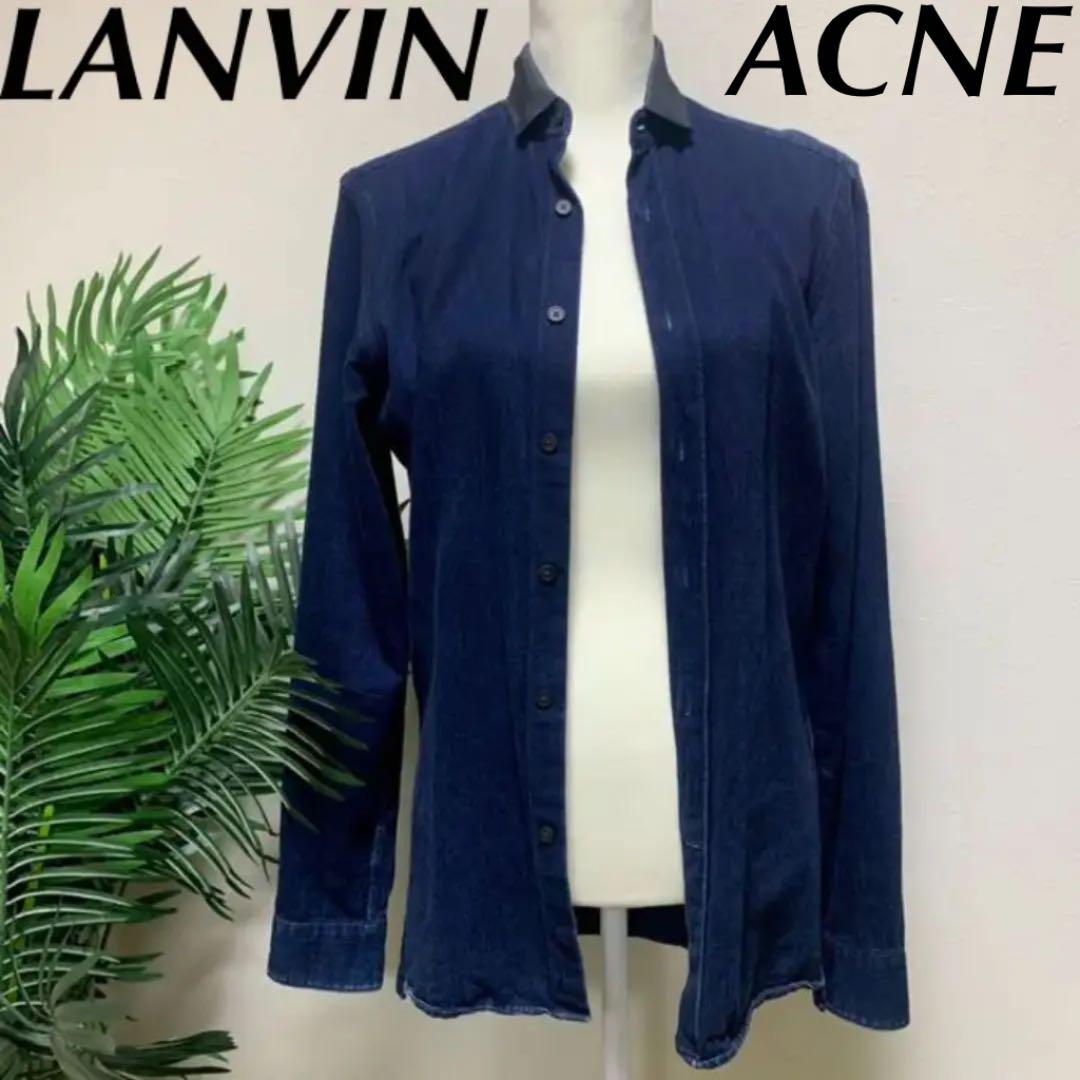 LANVIN Paris x ACNEランバンアクネ デニムチュニック トップス 入手困難】LANVIN✖︎ACNE デニムクレリックシャツ 定価6万