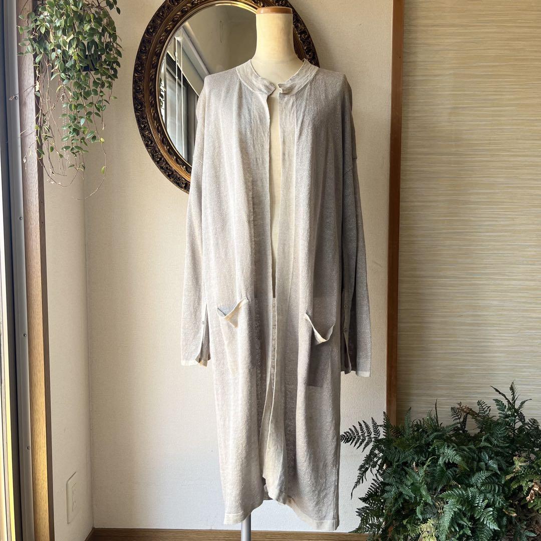 新品10万【CIVIDINIチヴィディーニ】最高級リネン混ロングカーディガン