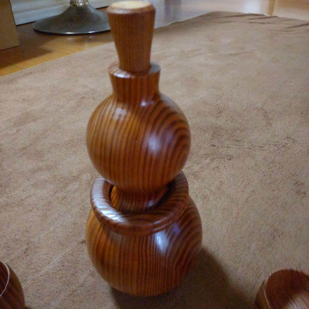 ♡美品 希少♡屋久杉 ひょうたん徳利✖1お猪口✖4 おまけお猪口