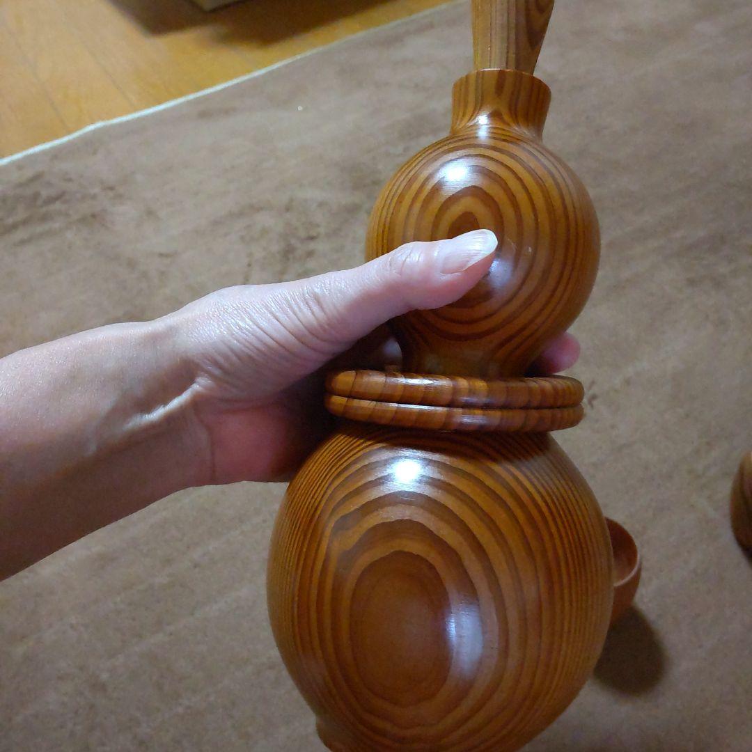 ♡美品 希少♡屋久杉 ひょうたん徳利✖1お猪口✖4 おまけお猪口