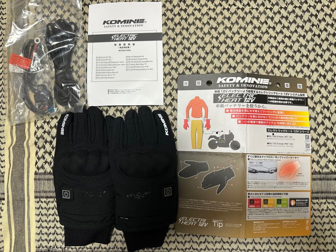 KOMINE 電熱グローブ サイズLコミネ