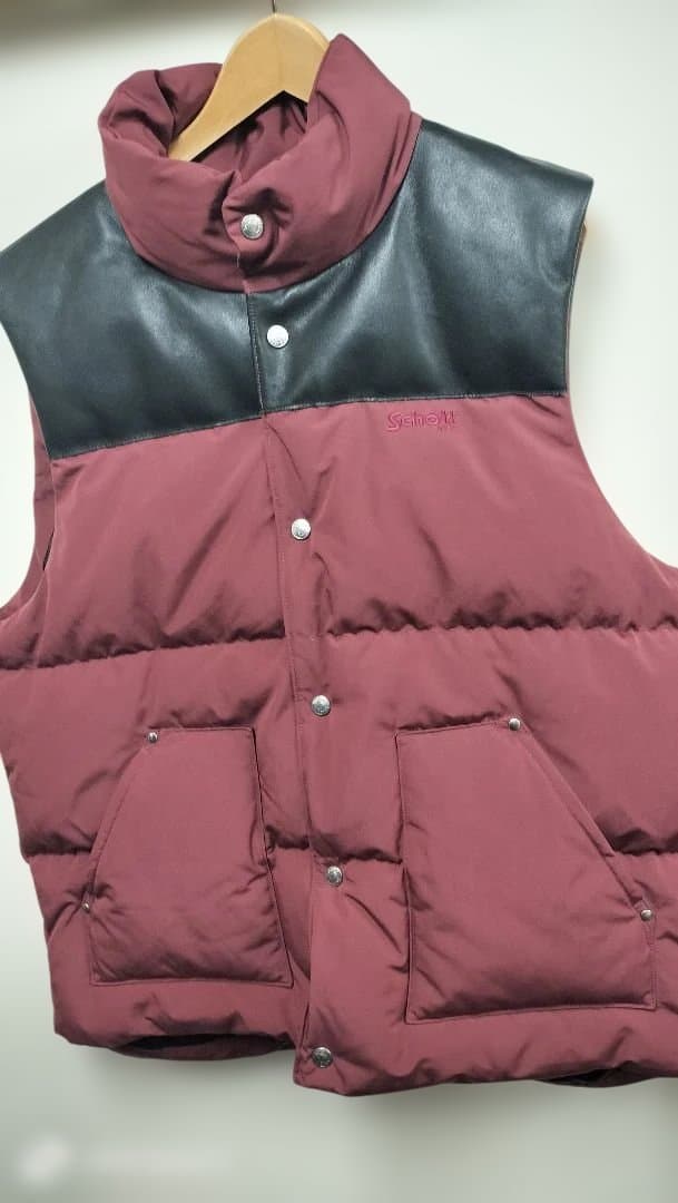 Schott レザー　牛革　 ダウンベスト XL 27000→18900円