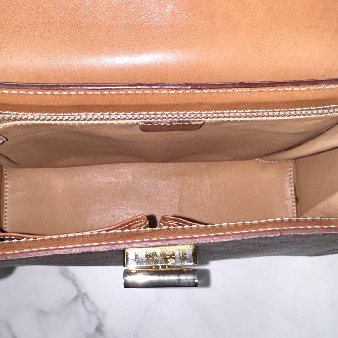 【美品】希少 CELINE マカダム ターンロック ハンドバッグ ゴールド金具