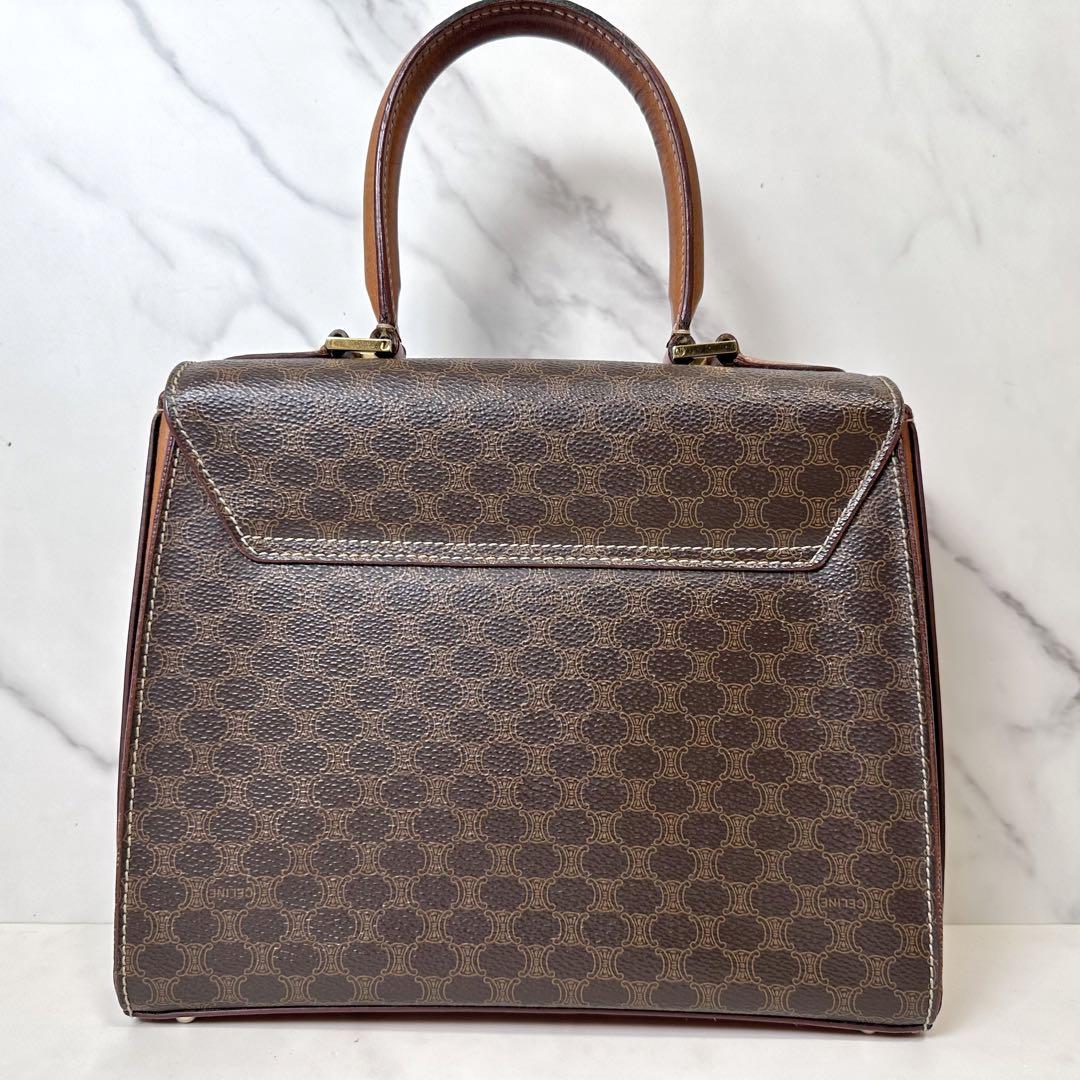 【美品】希少 CELINE マカダム ターンロック ハンドバッグ ゴールド金具