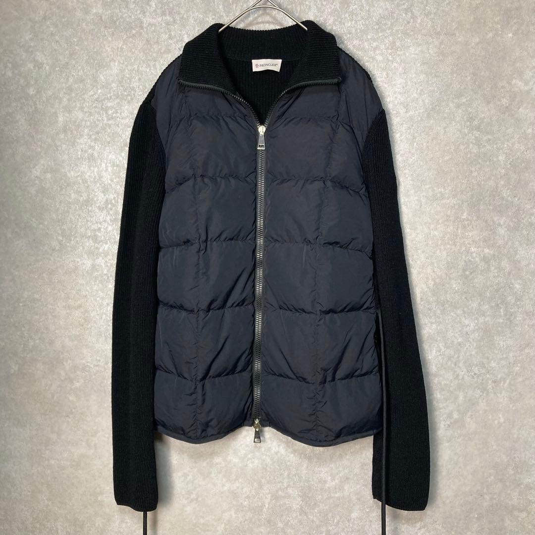 MONCLER CARDIGAN TRICOT ダウン ブラックM・MONCLER