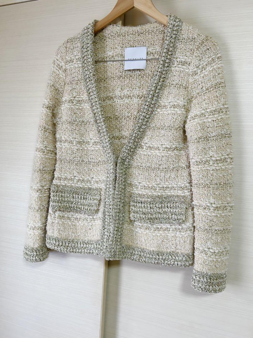 新品同様美品 ESTNATION ニットツィードジャケット