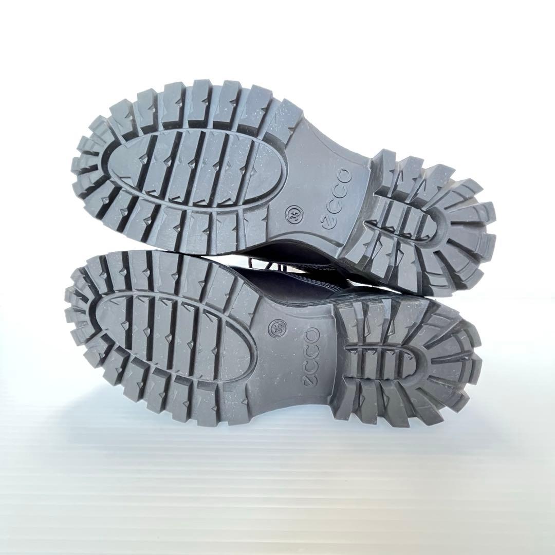 極美品⭐️ ecco エコー レースアップ ブーツ バックジップ 22.5cm 黒
