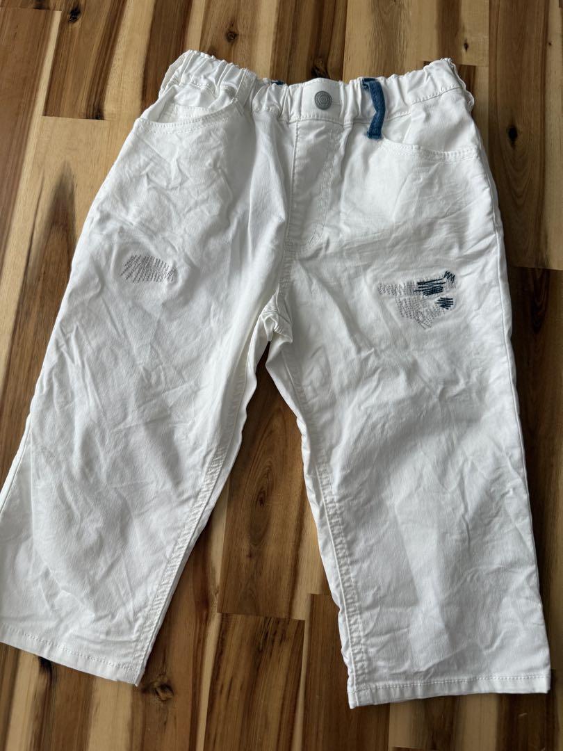 WASK.六分丈ダメージ配色ストレッチデニムパンツ