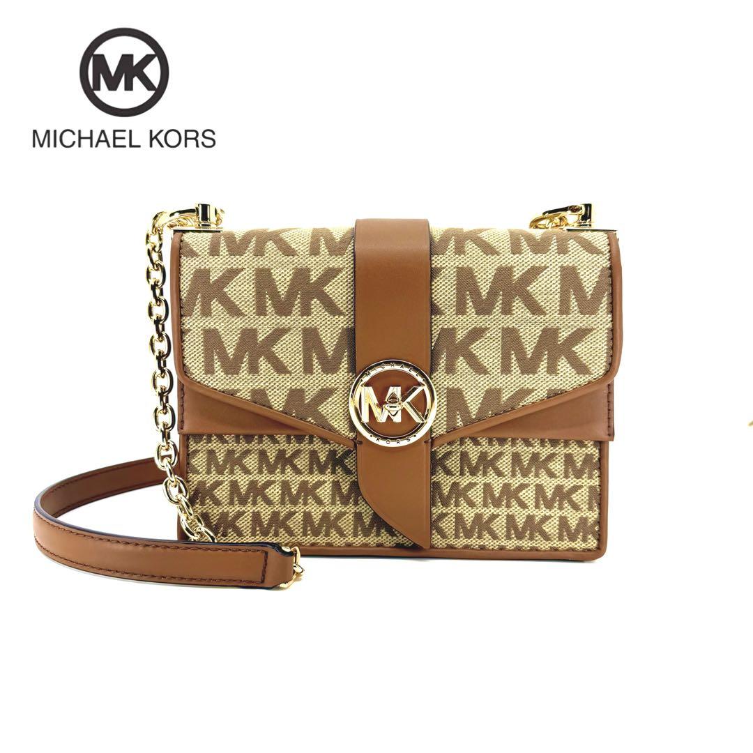 【極美品】MICHEAL KORS クロスボディ ショルダーバッグ キャメル