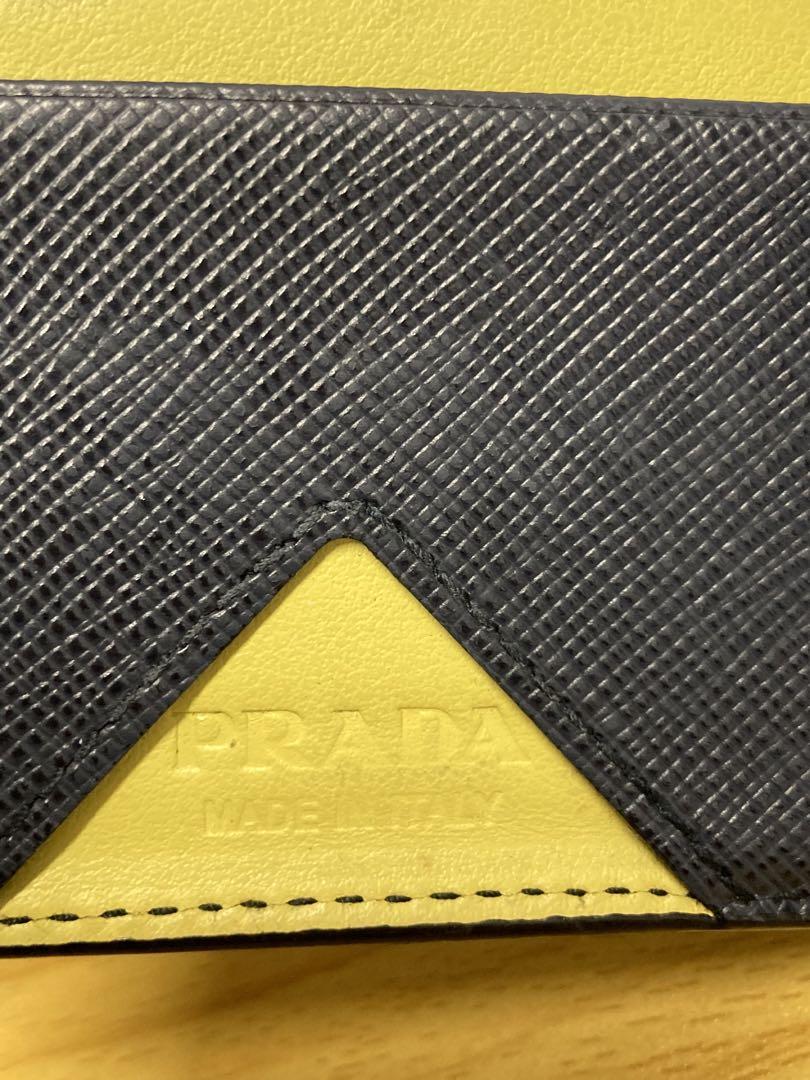PRADA /プラダ/2つ折り財布/PVC/BLK/無地　100%正規品