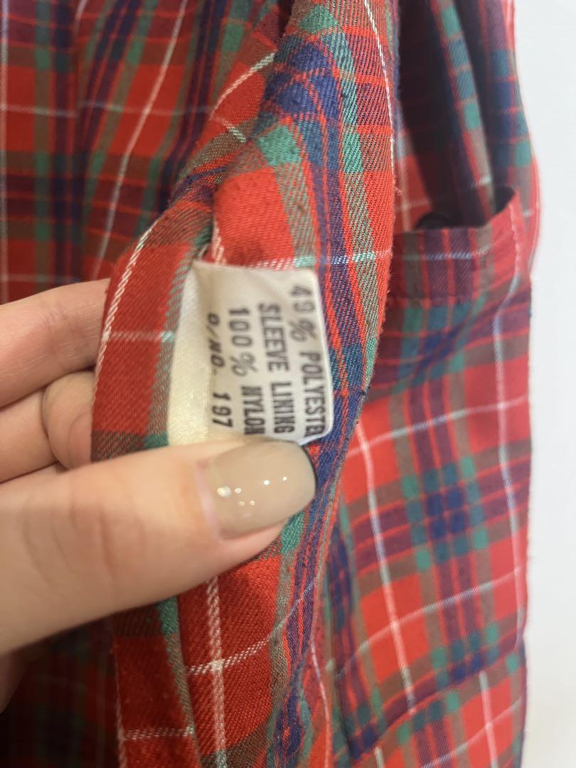 BARACUTA ネイビー チェック柄 ブルゾン