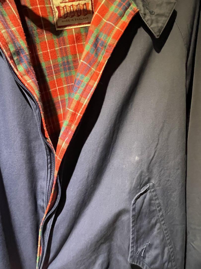 BARACUTA ネイビー チェック柄 ブルゾン