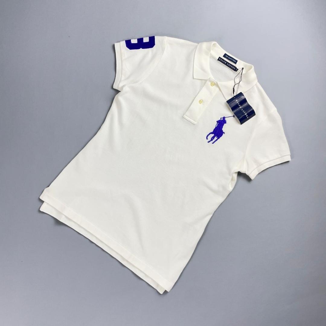 Polo RalphLauren　ポロ　ラルフローレン　ポロシャツ　刺繍　白　M ポロラルフローレン キッズM ハワイ 刺繍入り ポロシャツ 白