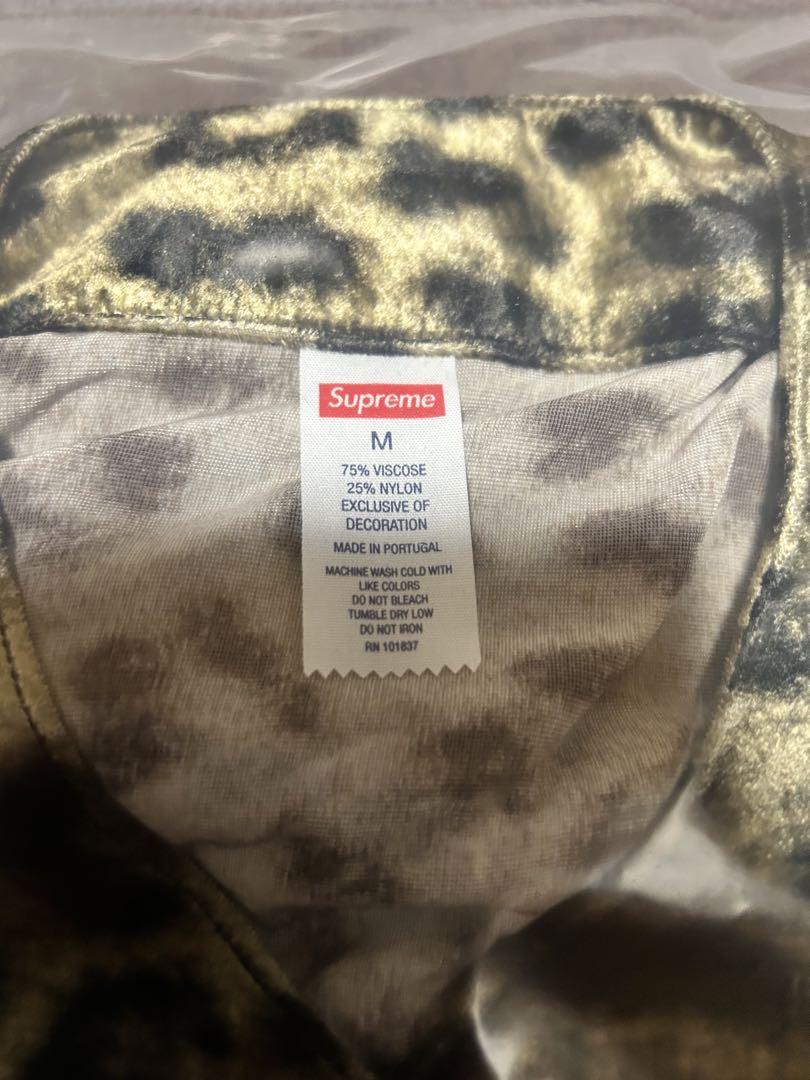 トップス Supreme Velvet Baseball Jersey Leopard M
