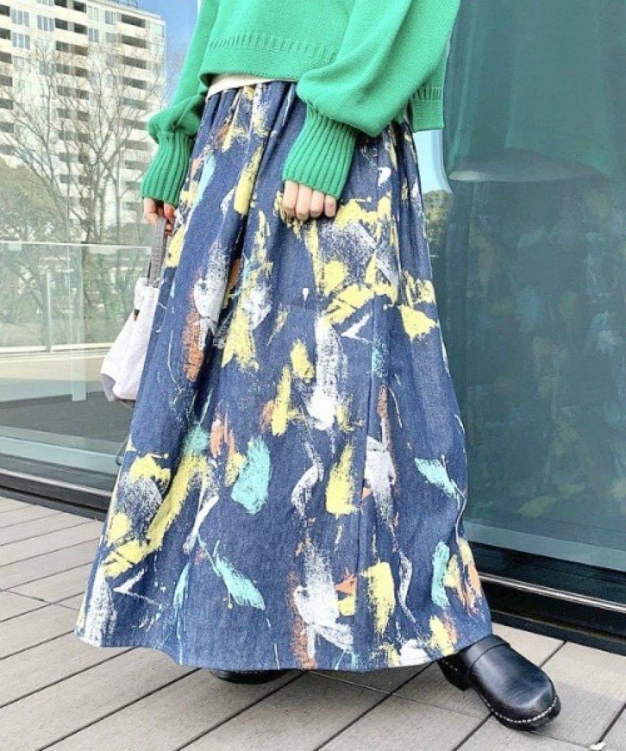 orSlow × BEAMS BOY 別注 ペイント デニムスカート