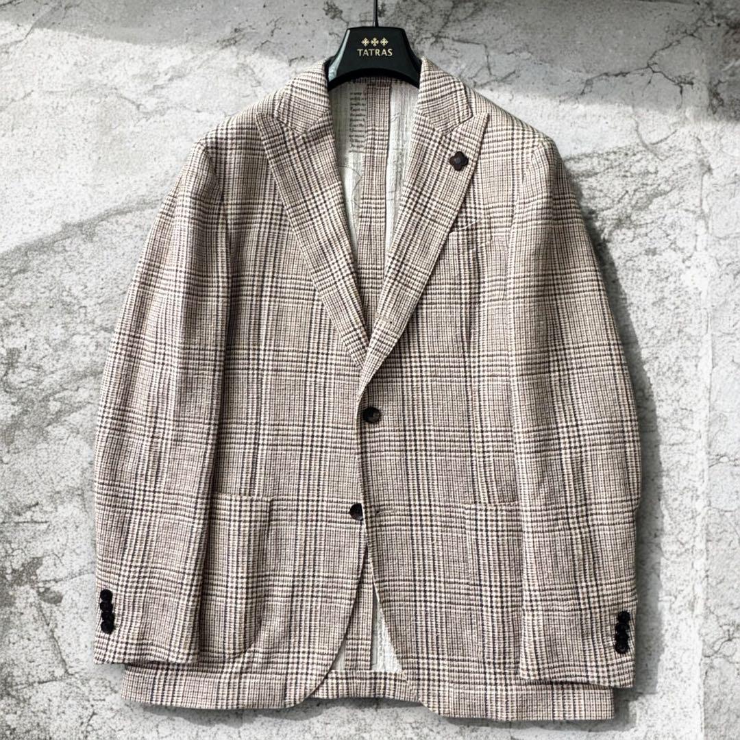 未使用級 LARDINI テーラードジャケット サマーツイード 近年モデル 50