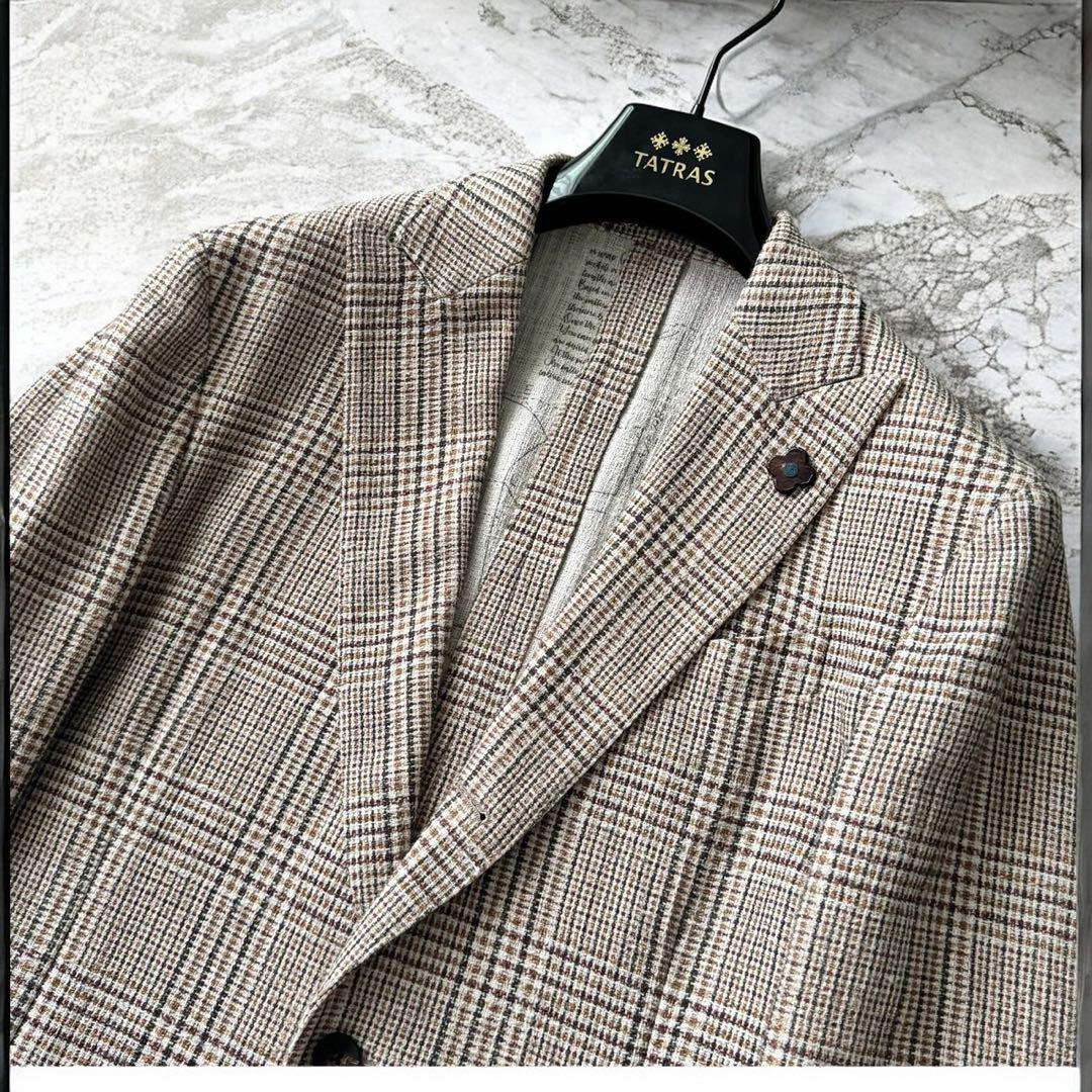 未使用級 LARDINI テーラードジャケット サマーツイード 近年モデル 50