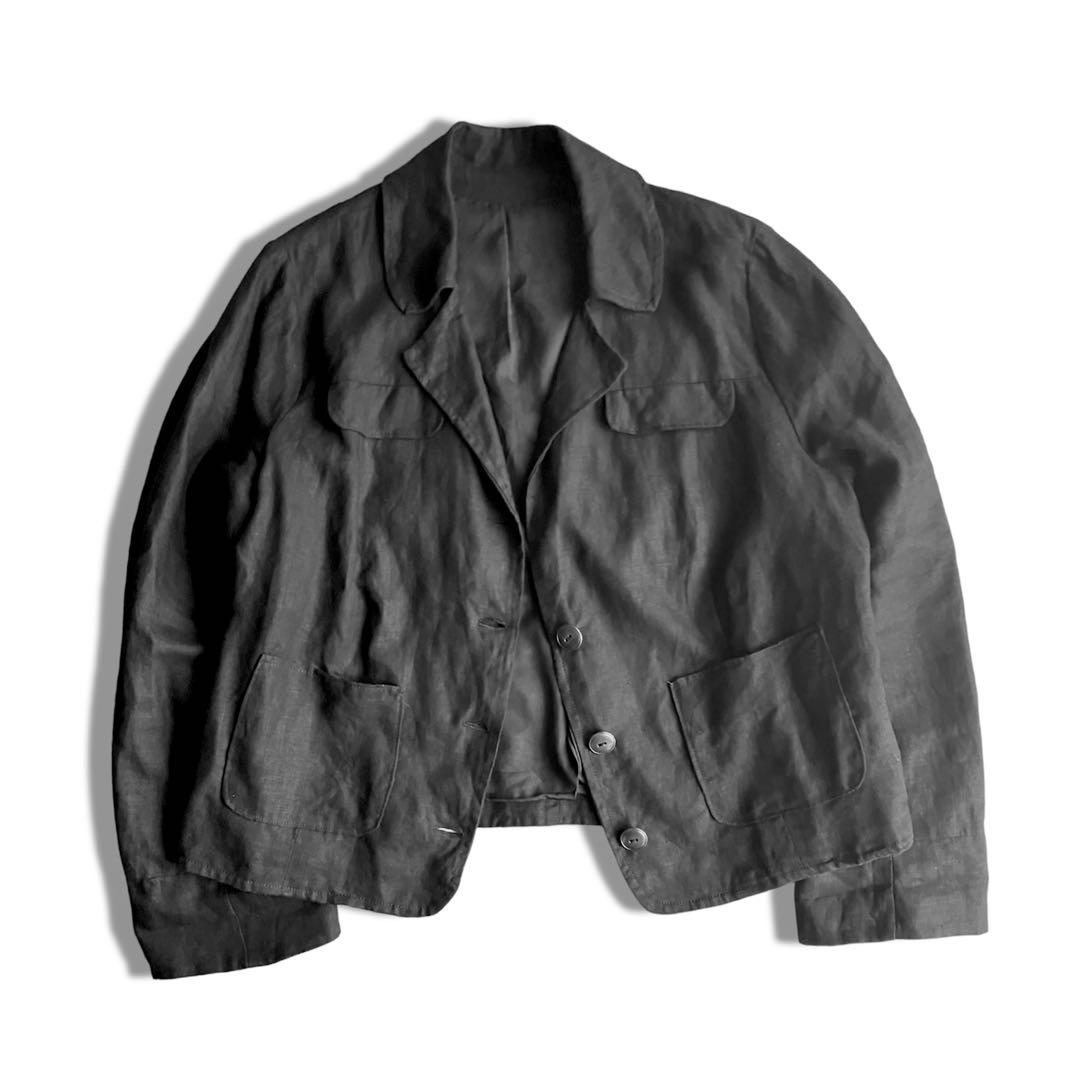 FRANCE 1950s~ ／ Linen Jacket Black