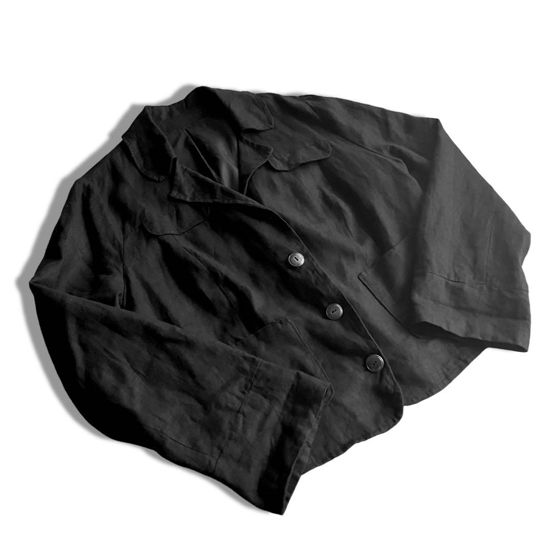 FRANCE 1950s~ ／ Linen Jacket Black