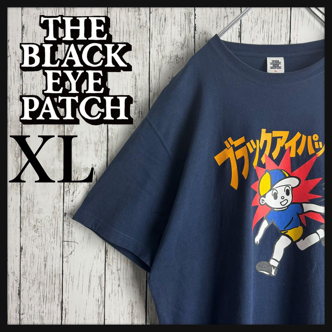 【超人気モデル】ブラックアイパッチ 飛び出し注意ロゴ 希少カラー Tシャツ 人気