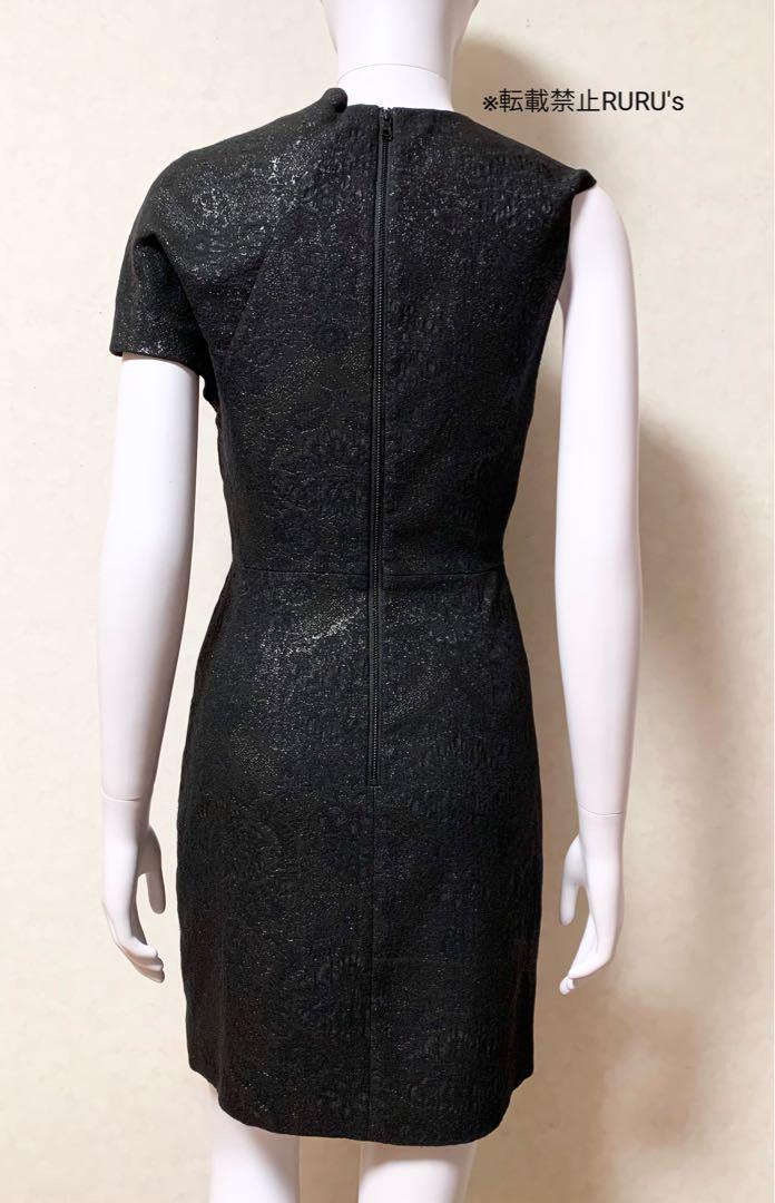 新品alice+olivia ラッフルスリーブ ジャカード ワンピースドレス